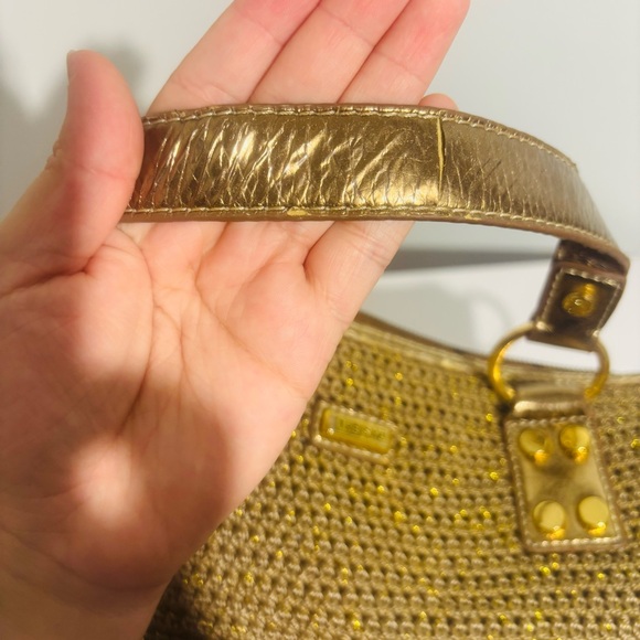 The Sak Crocheted Sparkling Gold Purse BOHO Look - Picture 14 of 16